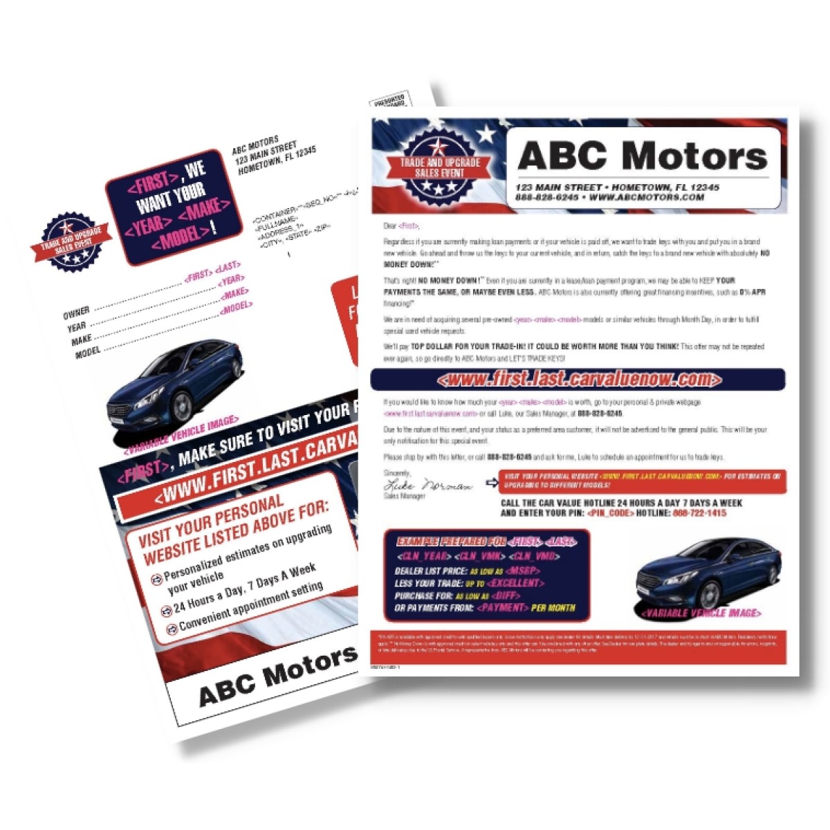 Memorial Day Automotive Direct Mail Buyback Mailer Trade & Upgrade